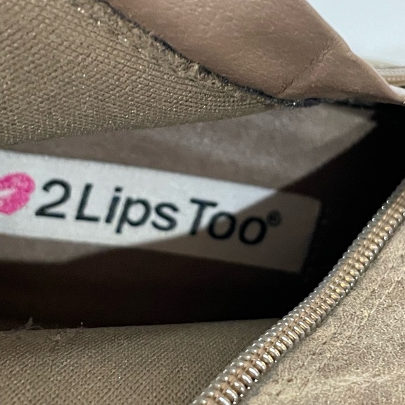 2 Lips Too Taupe Ankle Heeled Boots - Picture 3 of 5